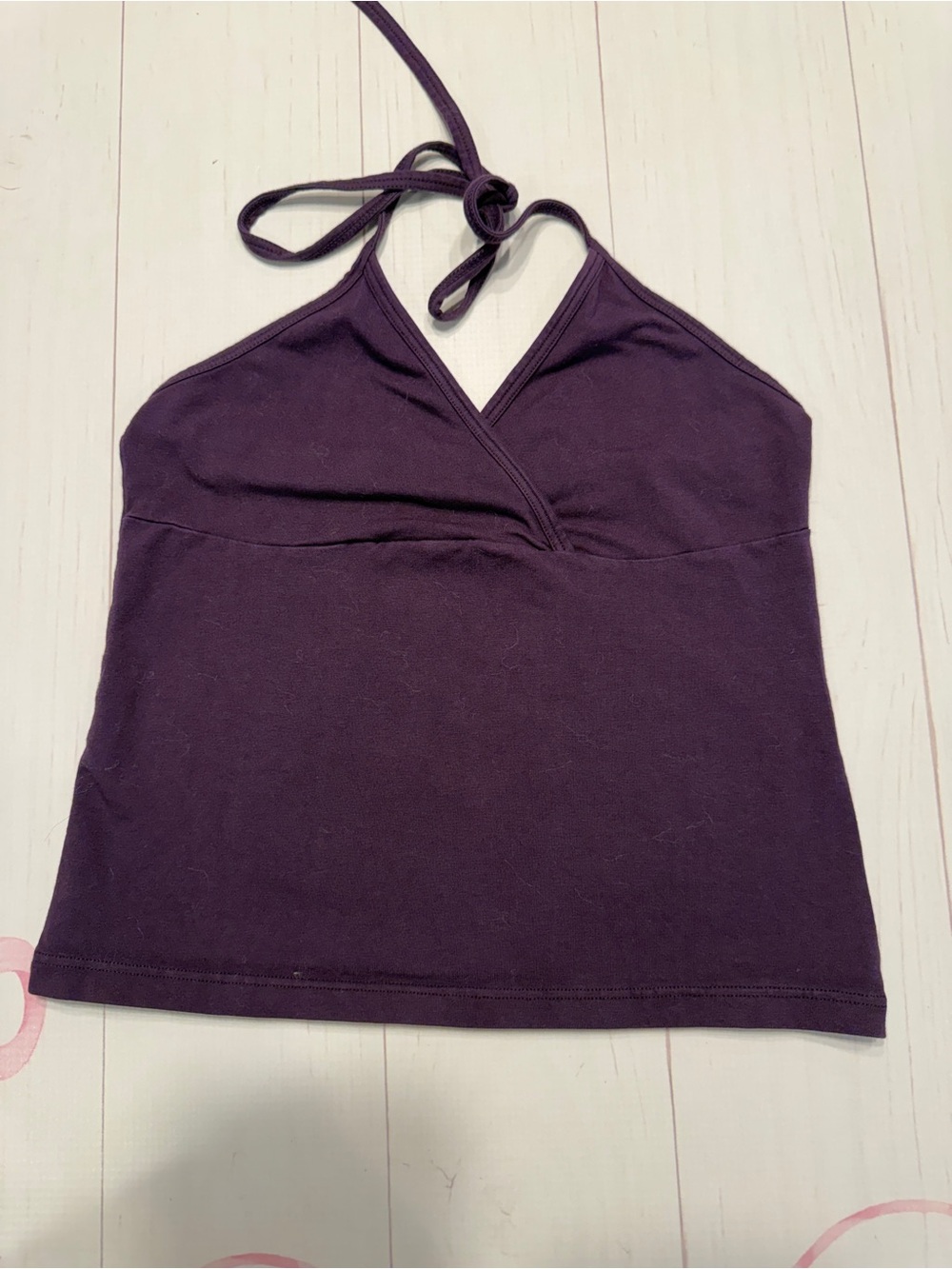 Brandy Melville Women’s Halter V-Neck Tank Top - Deep Plum